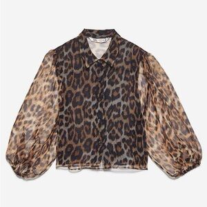Zara Leopard Print Sheer Blazer